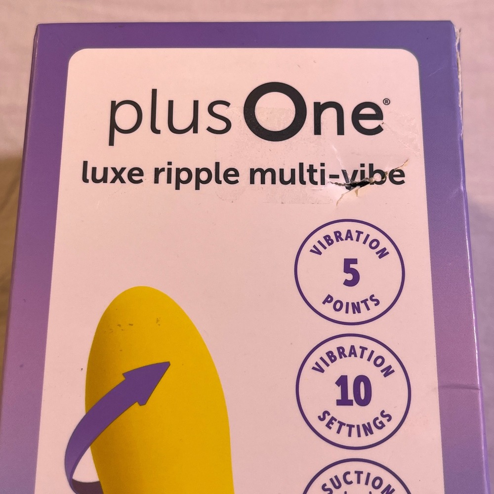 plusOne Luxe Ripple Multi-Vibe Women Yellow NEW 10 Settings Suction Base - Picture 2 of 6